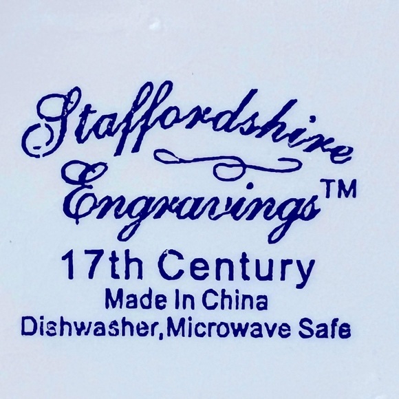 15 PC Set Staffordshire England Red engraving Dinner set (15). - Picture 5 of 5